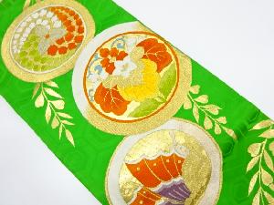 アンティーク　蝶に花模様織り出し袋帯（材料）